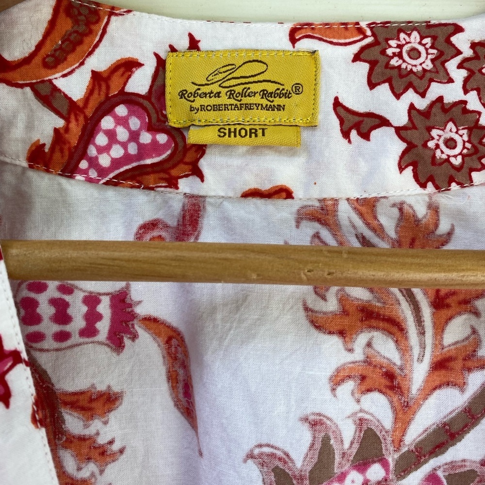 Roberta Roller Rabbit Red and White Floral Robe - Picture 5 of 5